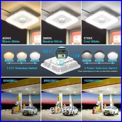 5X LED Canopy Light with Photocell, 60W 80W 100W Adjustable, 3000K/4000K/5000K