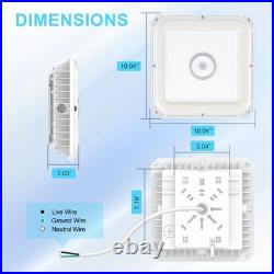 5X LED Canopy Light with Photocell, 60W 80W 100W Adjustable, 3000K/4000K/5000K