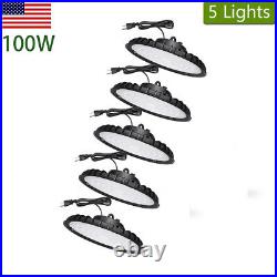 5 Pack 100W UFO Led High Bay Light Factory Warehouse Commercial Light Fixture