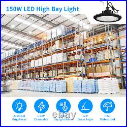5 Pack 150W UFO Led High Bay Light Factory Industrial Commercial Light Dimmable