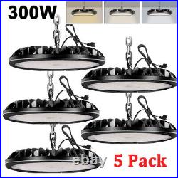 5 Pack 300W UFO LED High Bay Light Shop Lights Industrial Factory Warehouse Lamp