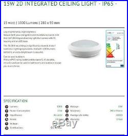 5x 15w 2D LED Light IP65 Indoor Outdoor Bulkhead Microwave External PIR Sensor