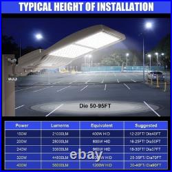 60000 Lumens -400W LED Shoebox Parking Lot Pole Light Dusk To Dawn Street Light