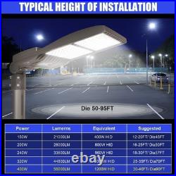 60000 Lumens LED Parking Lot Shoebox Light 400W Dusk To Dawn Street Pole Fixture