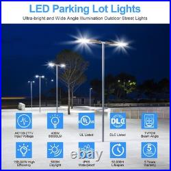65,700LM 450W LED Shoebox Parking Lot Area Light 5000K Daylight with Photocell