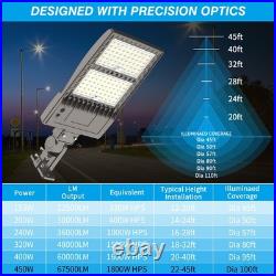 67500LM 450W LED Parking Lot Lighting 3in1 Mount 450W Dusk to Dawn Outdoor Light