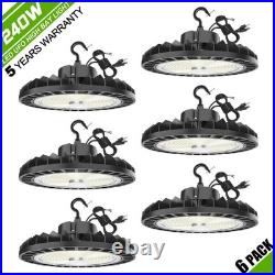 6PACK 240W UFO Led High Bay Light Dimmable Commercial Warehouse Shop Light 5000K