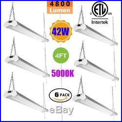 6PCS Utility Linkable LED Shop light, 4FT, Aluminum Housing, 42W 4800LM 5000K ST