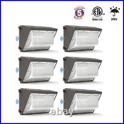 6Pack 120W Led Wall Pack Dusk to Dawn Commercial Outdoor Security Light Fixtures
