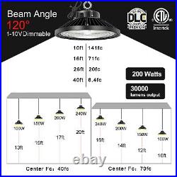 6Pack 200W UFO LED High Bay Light Garage GYM Work Shop Industrial Warehouse Lamp