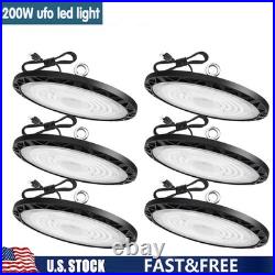 6Pack 200W UFO Led High Bay Light Commercial Industrial Warehouse Gym Shop Light