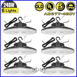 6Pack 240W LED UFO High Bay Light Commercial Warehouse Shop Lighting 5000K 480V