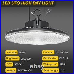 6Pack 240W LED UFO High Bay Light Commercial Warehouse Shop Lighting 5000K 480V