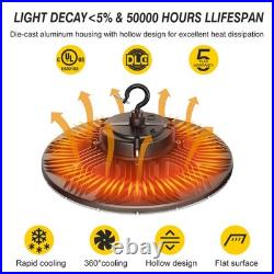 6Pack 240W LED UFO High Bay Light Commercial Warehouse Shop Lighting 5000K 480V