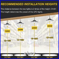 6Pack 240W LED UFO High Bay Light Commercial Warehouse Shop Lighting 5000K 480V