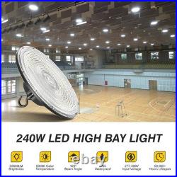 6Pack 240W LED UFO High Bay Light Commercial Warehouse Shop Lighting 5000K 480V