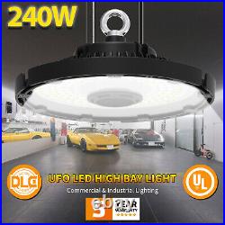 6Pack 240W UFO LED High Bay Light, Commercial Warehouse GYM Shop Lighting Fixture