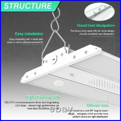 6Pack 300W LED Linear High Bay Light Commercial Shop Light Fixture 45000 Lumens