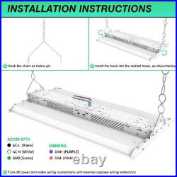 6Pack 300W LED Linear High Bay Light Commercial Shop Light Fixture 45000 Lumens
