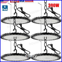 6Pack 300W UFO LED High Bay Light Shop Lights Warehouse Commercial Lighting Lamp