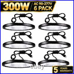 6Pack 300W UFO Led High Bay Light Commercial Industrial Factory Warehouse Light