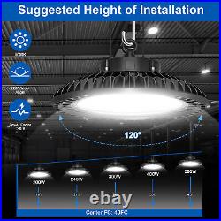 6Pack Commercial Warehouse UFO LED High Bay Area Lights 400W 56000LM AC100-277V