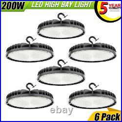 6Pack UFO LED High Bay Light 200W? 30,000LM Dimmable Factory Warehouse Lighting