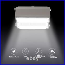 6Pcs 120W LED Wall Pack Light Commercial Industrial Outdoor Dusk to Dawn Light