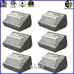 6Pcs 120W LED Wall Pack Light Photocell Dusk to Dawn Commercial Industria 5000K