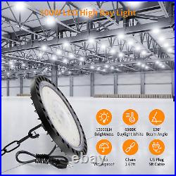 6Pcs 200W Led UFO High Bay Light 200Watt Warehouse Industrial Factory Shop Lamp