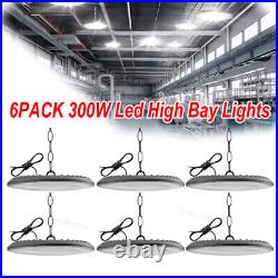 6Pcs 300W UFO Led High Bay Light Commercial Industrial Warehouse Garage Light