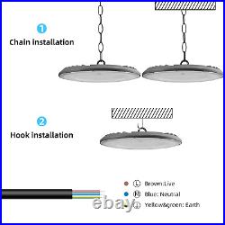 6Pcs 300W UFO Led High Bay Light Commercial Industrial Warehouse Garage Light