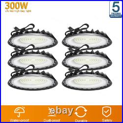 6Pcs 300W UFO Led High Bay Light Factory Warehouse Industrial Commercial Light