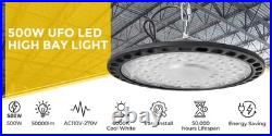 6Pcs UFO Led High Bay Light 500W Industrial Commercial Factory Led Shop Light
