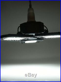 6X 60W Deformable Tri-Fold Lamp LED Adjustable Three Light Garage High Bay Light