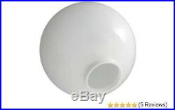 6 12 WHITE ROUND GLOBE OUTDOOR SPHERES 20012-WH-4F TOP 4 Neck Fitter NEW