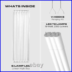 6 Bulb / Lamp T8 LED High Bay Warehouse, Shop, Commercial Light Fixture