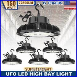 6 PACK 150W UFO Led High Bay Light Industrial Warehouse LED Shop Light 22,500LM