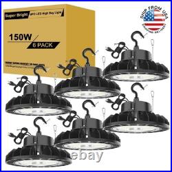 6 PACK 150W UFO Led High Bay Light Industrial Warehouse LED Shop Light 22,500LM