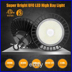 6 PACK 200W UFO Led High Bay Light Dimmable Warehouse Shop Lighting 30,000 Lumen