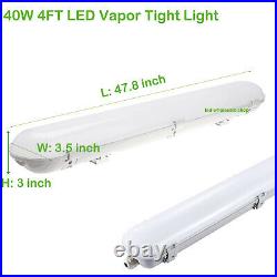 6-PACK 40W LED Vapor Tight Light 4FT Vapor Proof Carport Shop Garage Light 5000K
