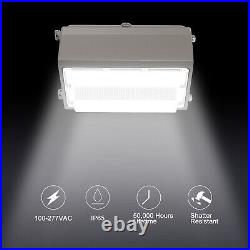 6 Pack 120W LED Wall Pack Light Dusk to Dawn Commercial Outdoor Security Light