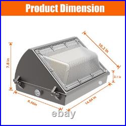 6 Pack 125W LED Wall Pack Light with Dusk-to-Dawn, Commercial Security Lighting