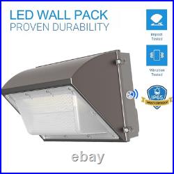 6 Pack 125W LED Wall Pack Light with Dusk-to-Dawn, Commercial Security Lighting