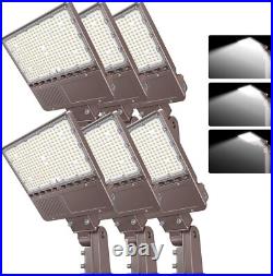 6 Pack 150W LED Parking Lot Light with Photocell, Commercial Shoebox Pole Light