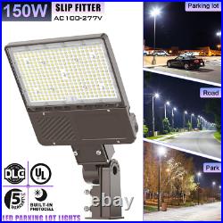 6 Pack 150W LED Parking Lot Light with Photocell, Commercial Shoebox Pole Light