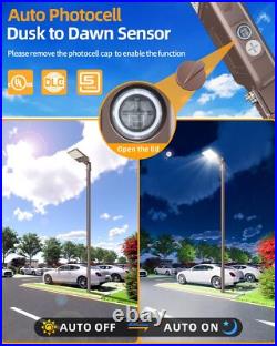 6 Pack 150W LED Parking Lot Light with Photocell, Commercial Shoebox Pole Light