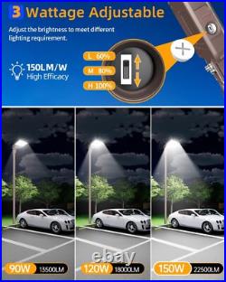 6 Pack 150W LED Parking Lot Light with Photocell, Commercial Shoebox Pole Light