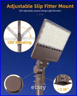 6 Pack 150W LED Parking Lot Light with Photocell, Commercial Shoebox Pole Light