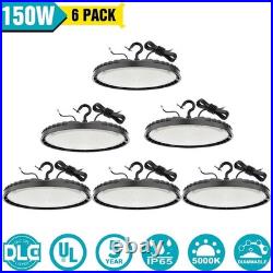 6 Pack 150W Round UFO High Bay Warehouse Shop Light LED Industrial Factory Lamp